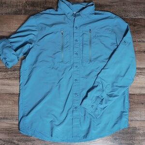 L.L. Bean Fishing Shirt Nylon Sun Smart UV Protection UPF 50+ Size Large-Tall